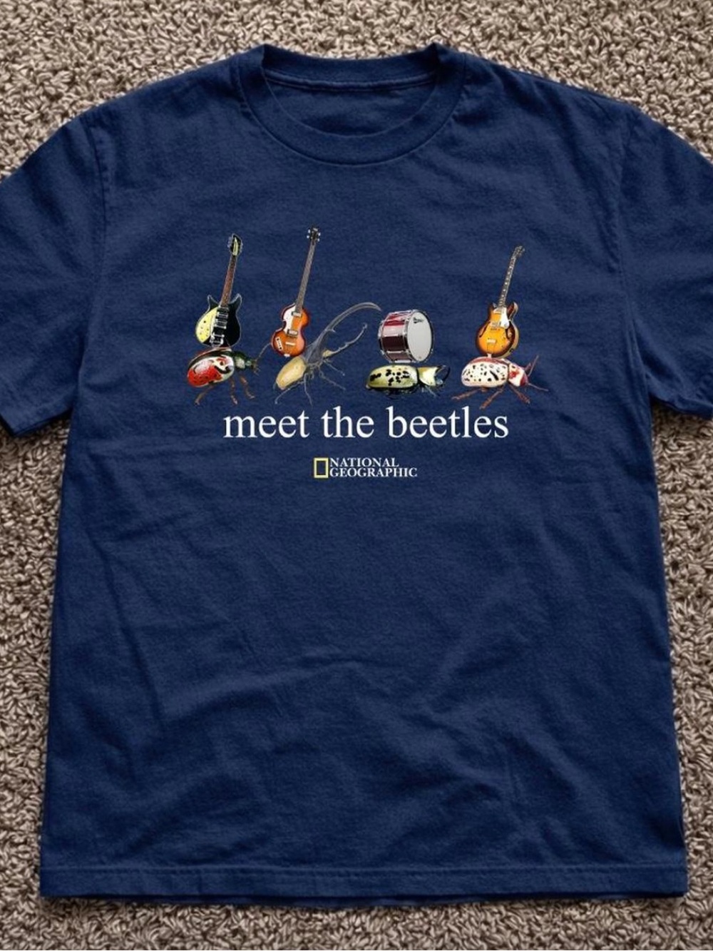 Gildan National Geographic "Meet the Beetles" Navy Pet Tee